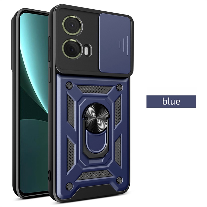 Shockproof Armor Case For Motorola Moto G05 G15 G35 G55 G75 G85 5G G 05 15 35 75 85 Cover Ring Magnetic Stand Holder Coque Funda: black / For OnePlus Ace