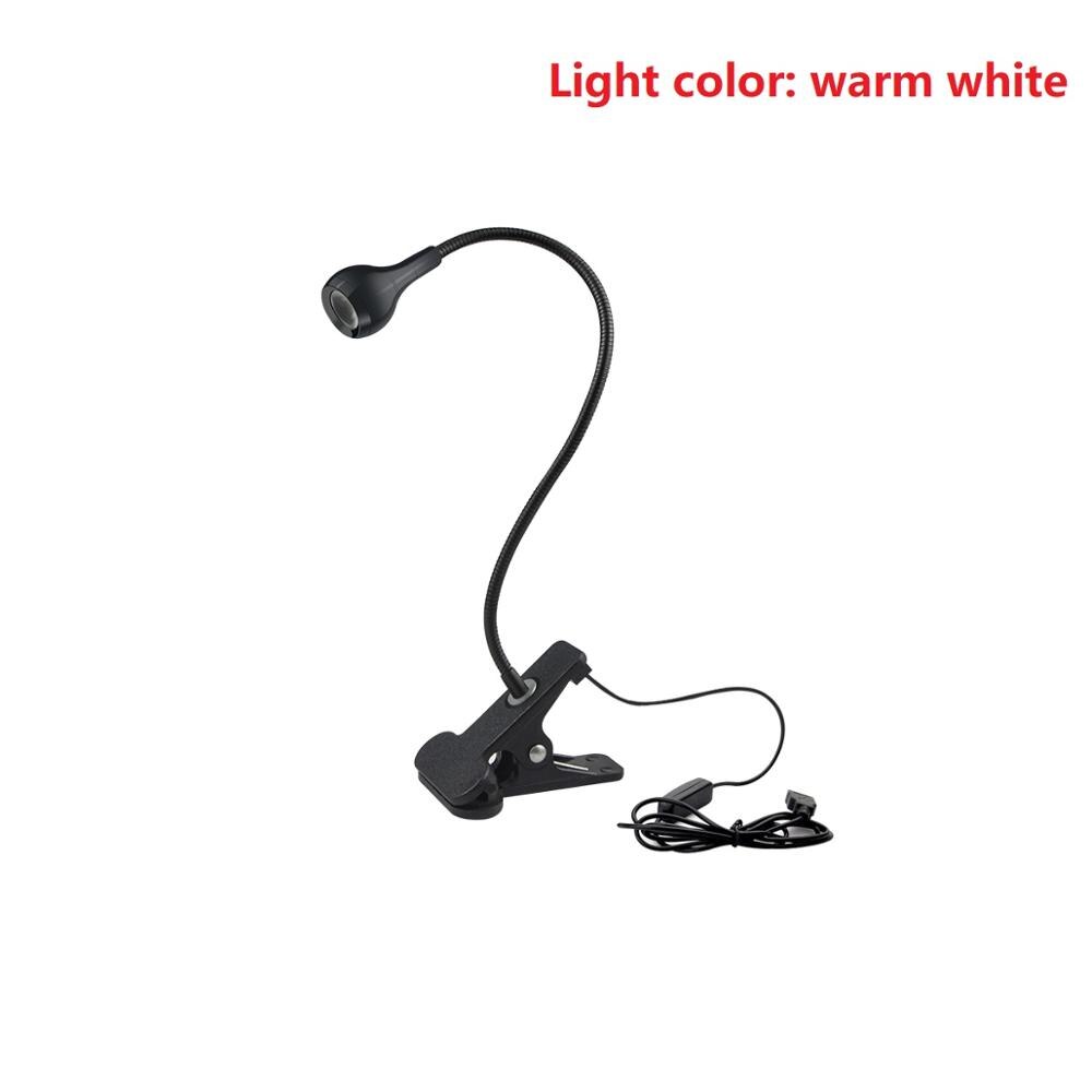 5V USB power LED Desk lamp Flexible study Reading Book lights Eye Protect Table lamp With Clip for home bedroom study lighting: warm white