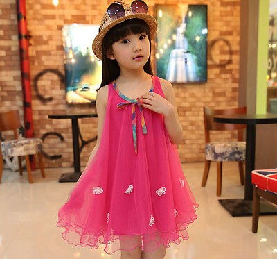 Ons Kids Baby Meisje Zomer Jurk Mouwloze Princess Party Pageant Bloem Jurk