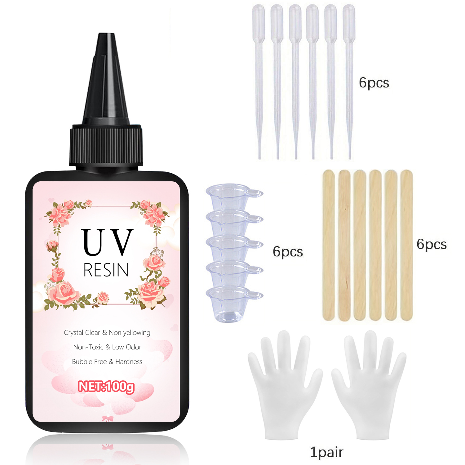 UV-Harz-Hartkleber, kristallklar, ultraviolett aushärtend, DIY, Epoxidharz, Silikonform, UV-Kleber, Solar, Sonnenlicht, Schmuckherstellungswerkzeug: Grau