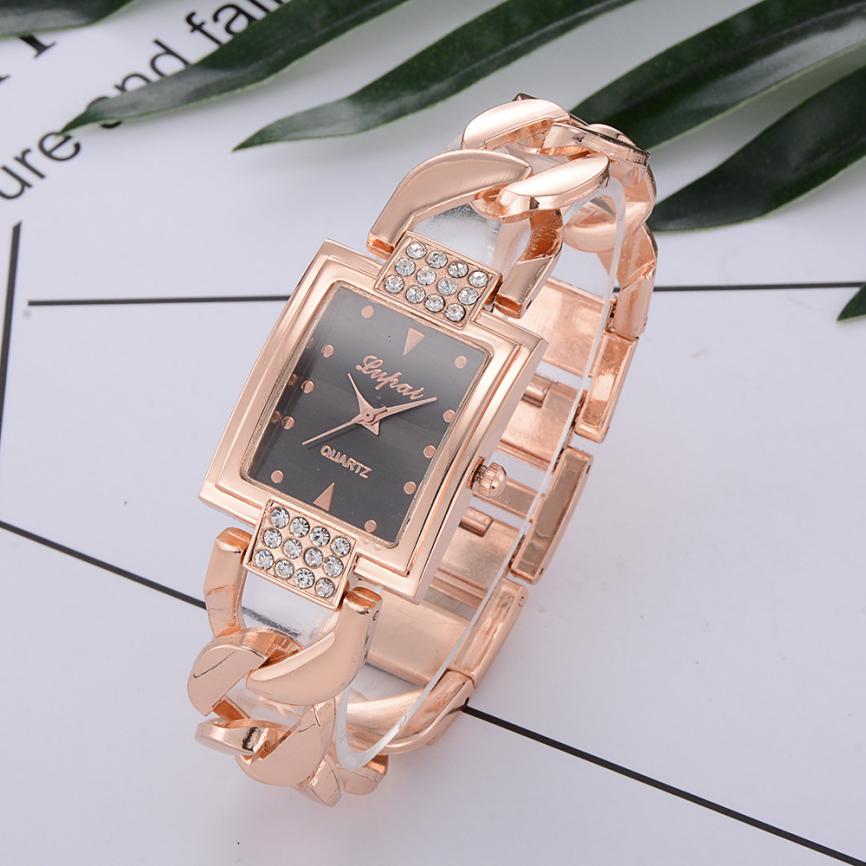 Lvpai Brand Rose Gold Women Luxury Watches Girls Quartz Watch Bracelet Watch Ladies Crystal Round relogio feminino #D