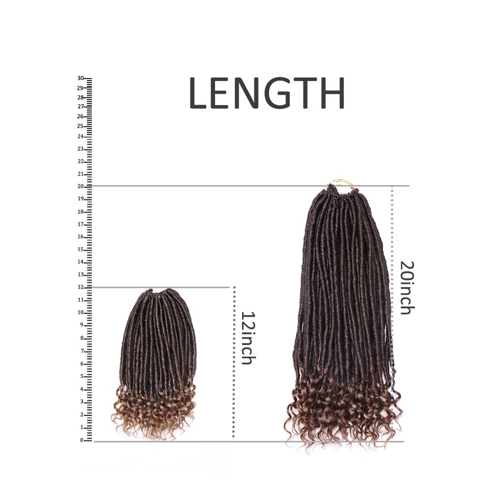 Lot Faux Locs Straight Crochet Hair Goddess Locs with Curly Ends 16 Inch Synthetic Prelooped Crochet Twist Hair Extensions