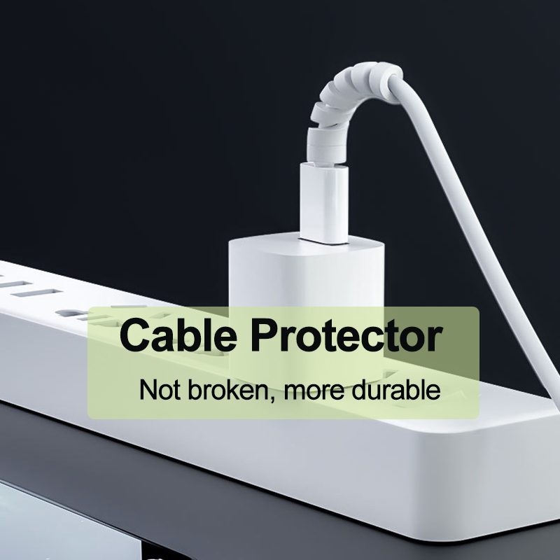 10pcs Cable Protector Silicone Charge Cable Spiral Winder Wire End Cord Savers Cover For Phone USB Charger Cable Accessories