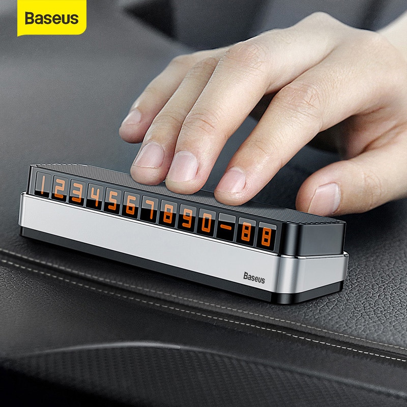 Baseus Auto Tijdelijke Parkeerkaart Lichtgevende Stickers Telefoon Nummerplaat Auto Nachtlampje Parkeerkaart Auto Auto Accessoires