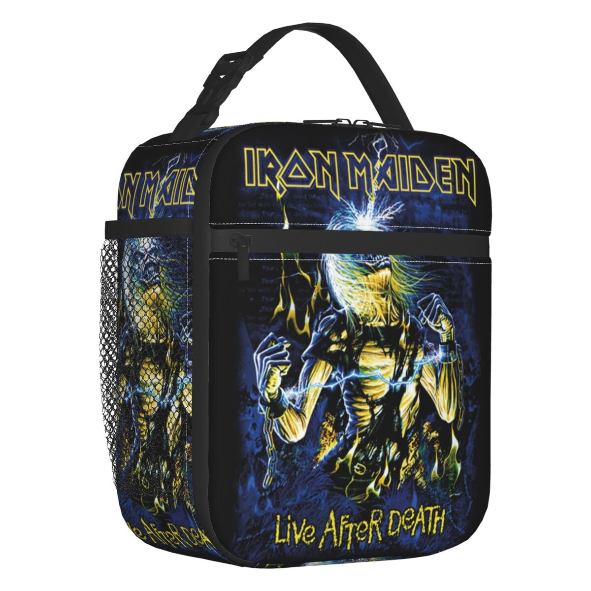 Custom Heavy Metal Lunch Bag Women Cooler Thermal Insulated Lunch Boxes for Children School: black