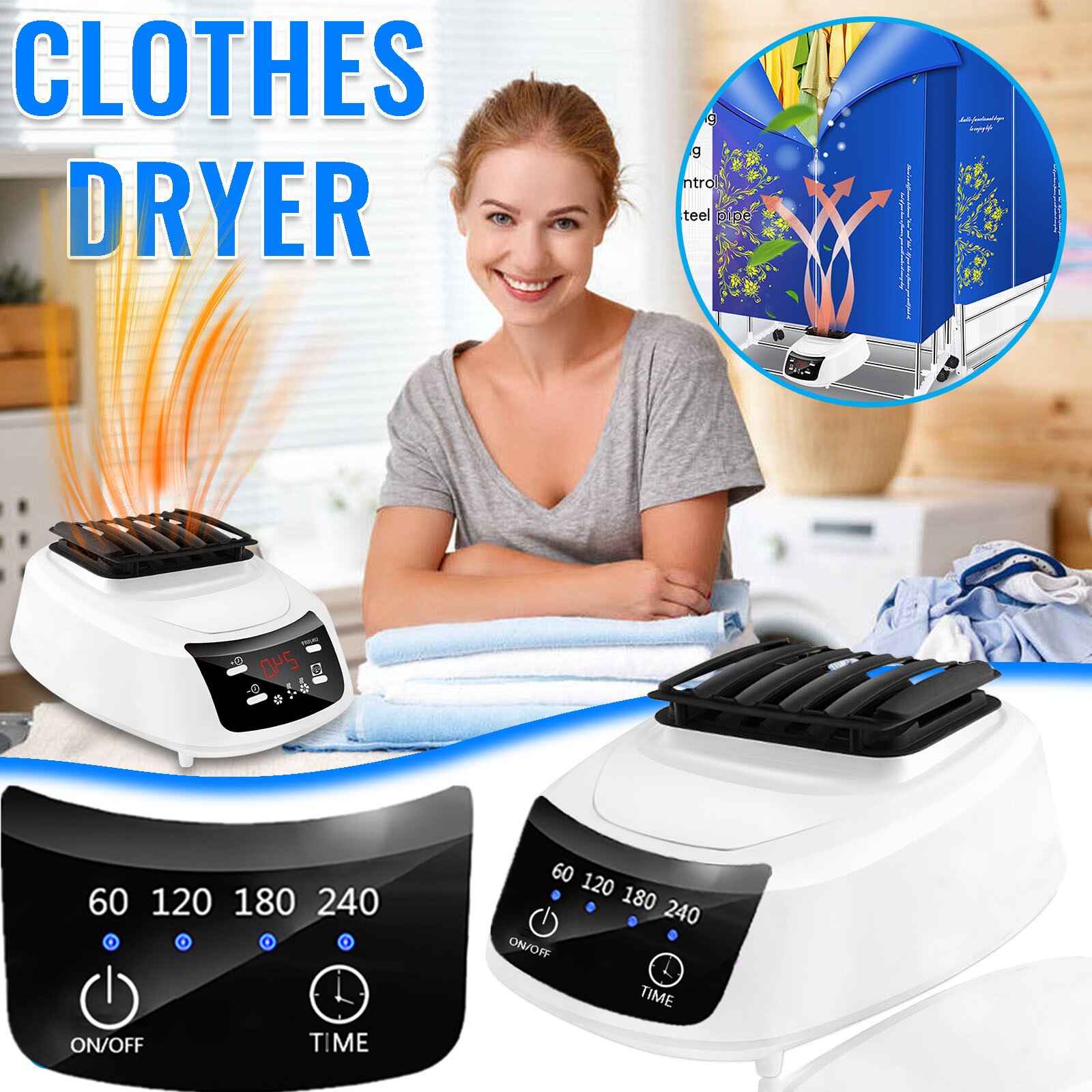 1500-1800w Portable Electric Clothes Dryer Baby Cloth Drying Machine Rack Household Warm Air Clothes Dryer Сушка Для Одежды#g2