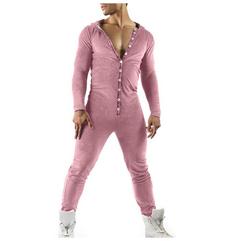 Plaid Print Men's Pajamas Men's Adults Playsuit Pajamas Back Cover Back Button Home Flap Adults Casual Jumpsuit Men