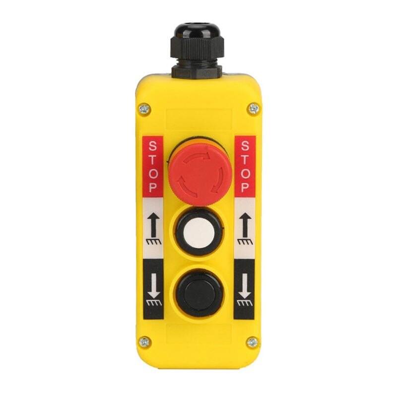 Waterproof Industrial Push Button Switch Emergency Stop for Electric Crane Hoist Pendant Control Station E7CB
