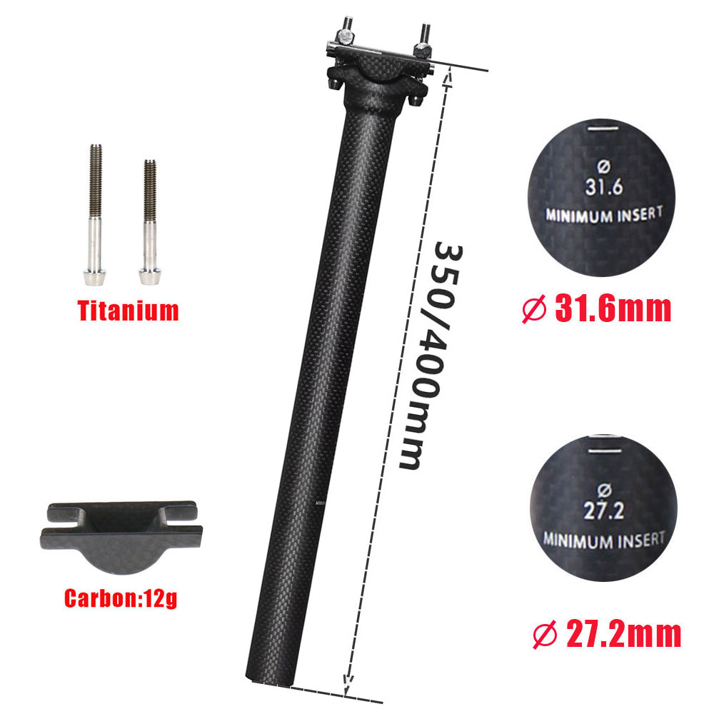 ELITA ONE-tija de sillín para bicicleta de montaña y carretera, asiento Ligero de fibra de carbono, 27,2g, 31,6mm/130mm