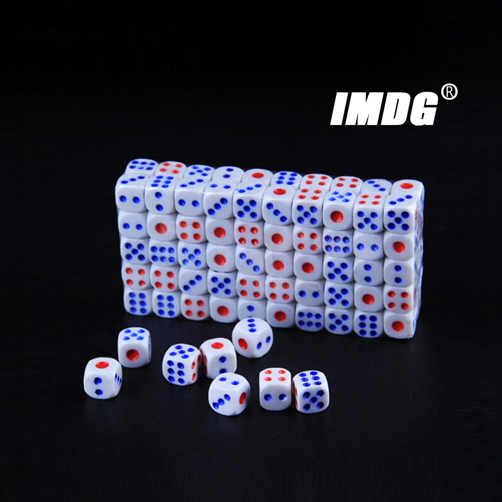 100 Stck/Pack Acryl Würfel 12mm Weiß Runde Ecke Boutique Spiel Requisiten Würfel