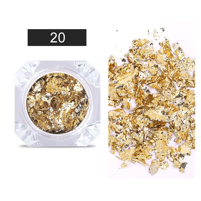 1 æske guld/sølv folie farverige bronze klistermærker nail art metal folie fuld dækning negle transfer papir dekoration diy