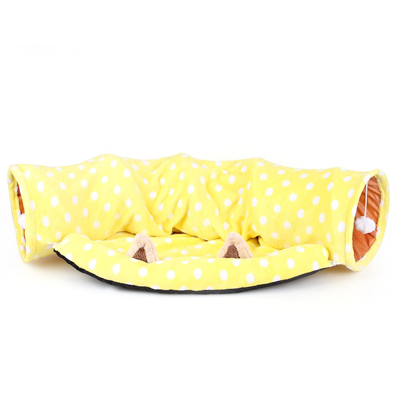 Petit lit pour Hamster, éventails, trous de perçage, tunnel hérisson, cochon d'inde, niche pour animaux de compagnie, maison pour lit d'animal de compagnie: Yellow