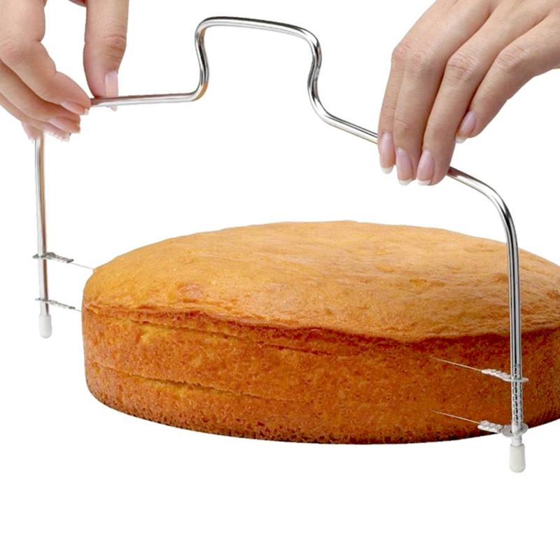 Spons Cake Verstelbare Layer Slicer Cutting Nivellering Draad Verstelbare Cake Slicer Dual-Lagen Cake Cutter Bakken Accessoire