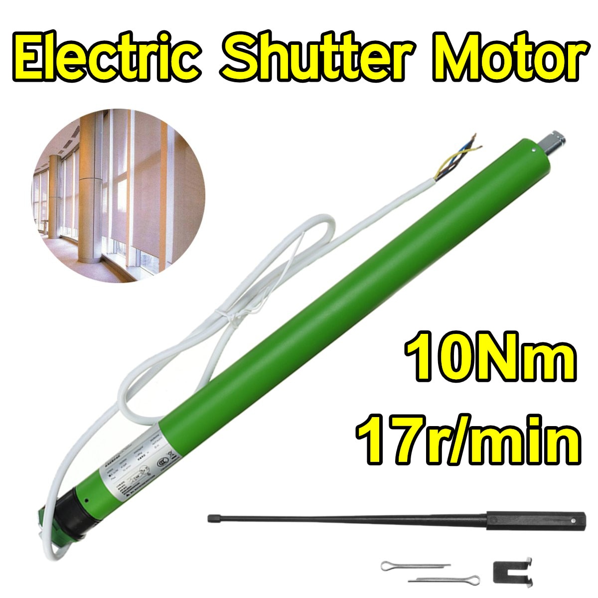 Automatic Electric Roller Curtain Tubular Motor IP44 for 35mm Standard Tube Blinds Shutters Control Motor 220/230V 17r/min