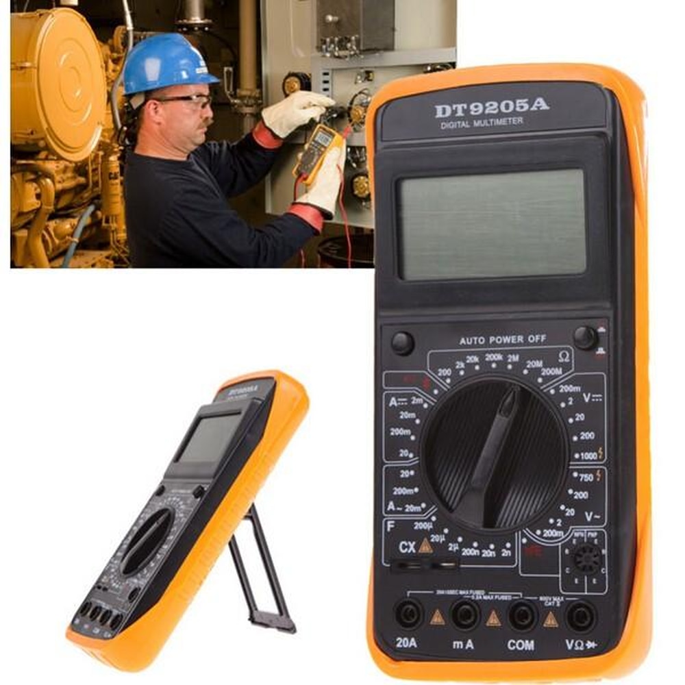 Digital Multimeter Electric Handheld Ammeter Voltmeter Resistance Capacitance hFE Tester AC DC LCD