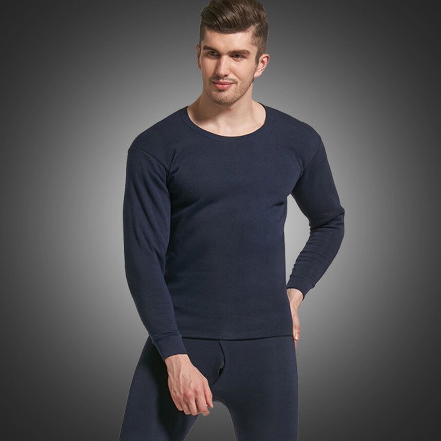 Men's Thermal Underwear Double Layer Plus Velvet Thick Thermal Underwear Large Size 4XL For Russian and Canadian Men Keep Warm