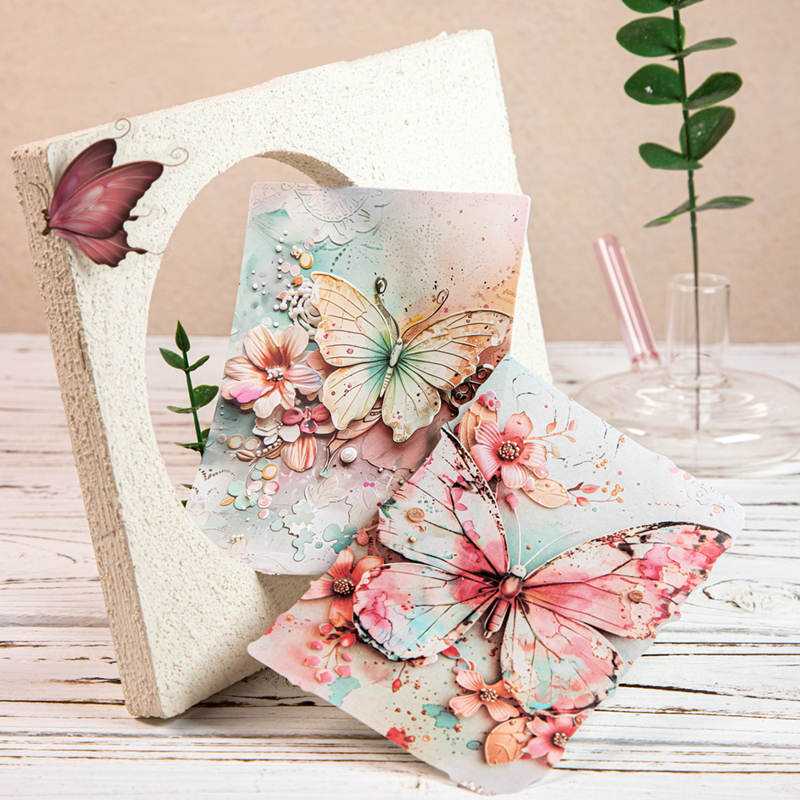 20Pcs Paper Flower Letter Series Scrapbooking Paper Material Perfect for Collage Journaling Diy Craft Supplies