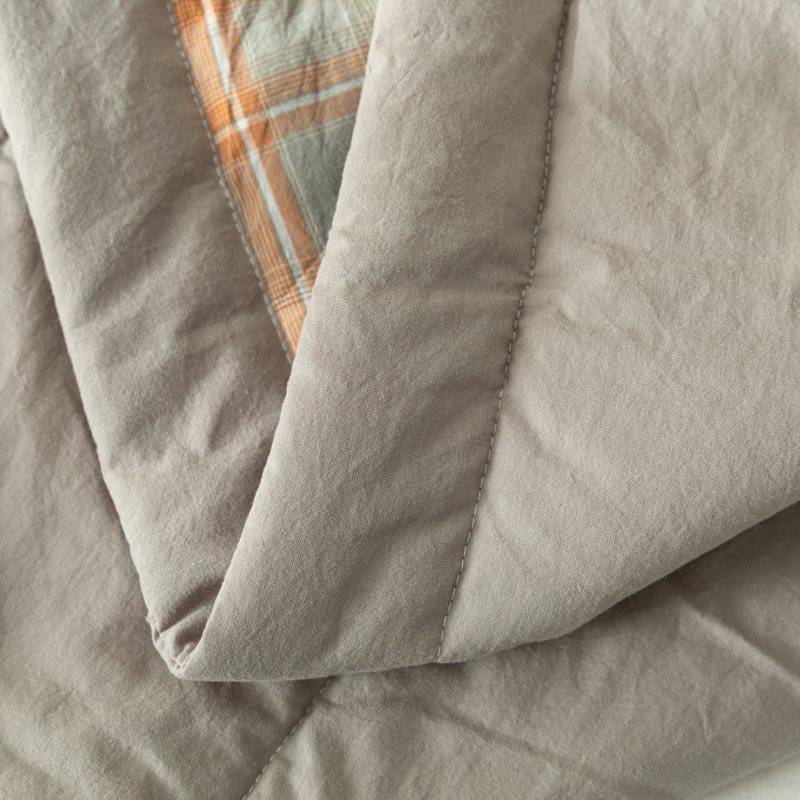 Edredón acolchado con aire acondicionado, edredón 100% de algodón puro lavable de verano, edredón suave a cuadros para edredón individual de tamaño queen doble