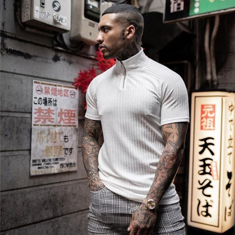 Camiseta ajustada de gimnasio para hombre, camiseta de fitness para hombre, camisetas de fitness para hombre