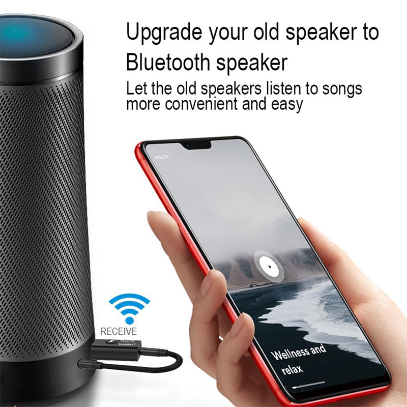 Receptor de áudio sem fio e transmissor, dupla função adaptador, Dongle USB, alto-falante, fone de ouvido, carro, BT5.0