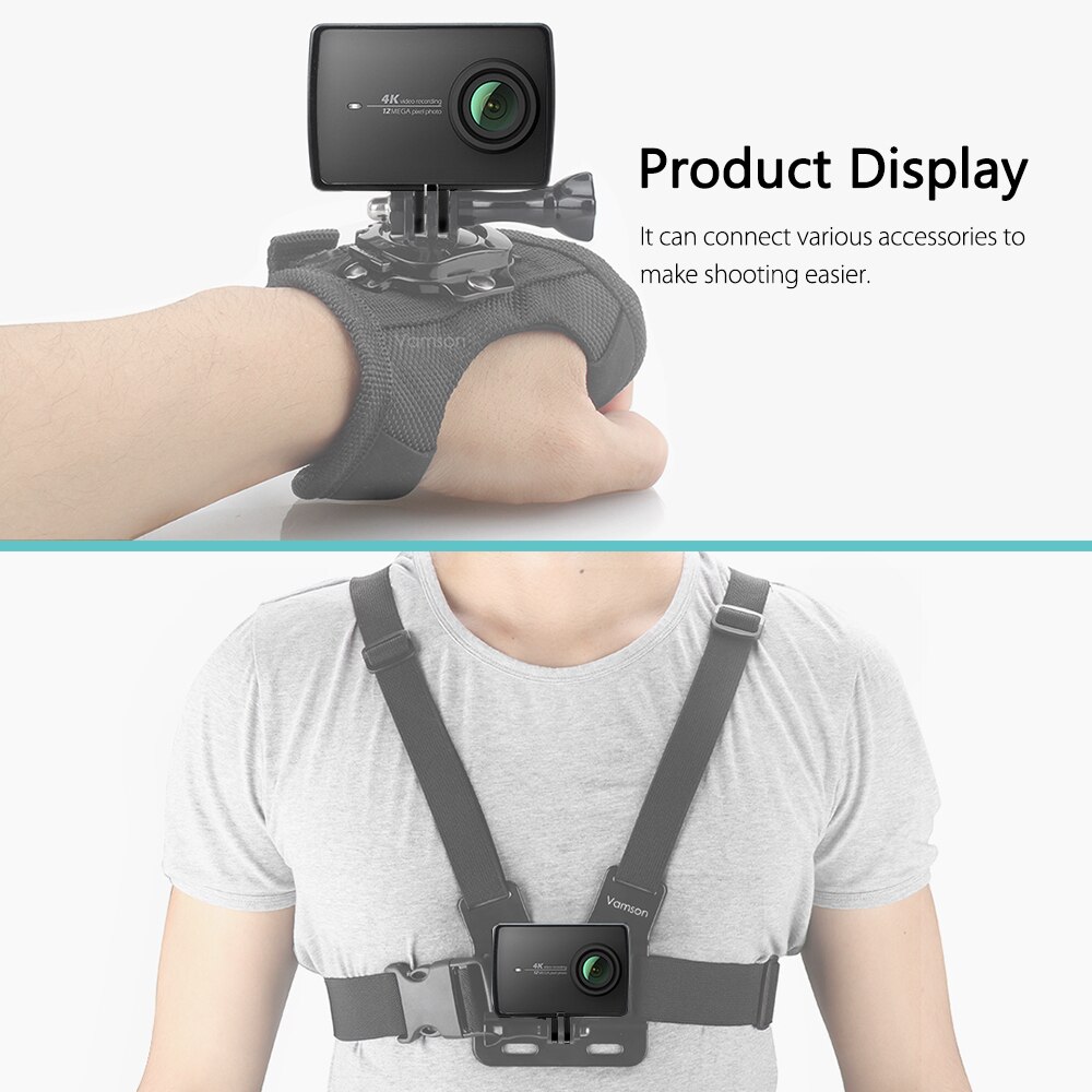 Vamson Voor Xiaoyi 2 4K Behuizing Side Mount Beschermen Frame Case Voor Xiaomi Yi 4K/Lite Actie camera Met Mount Base En Schroef VP645