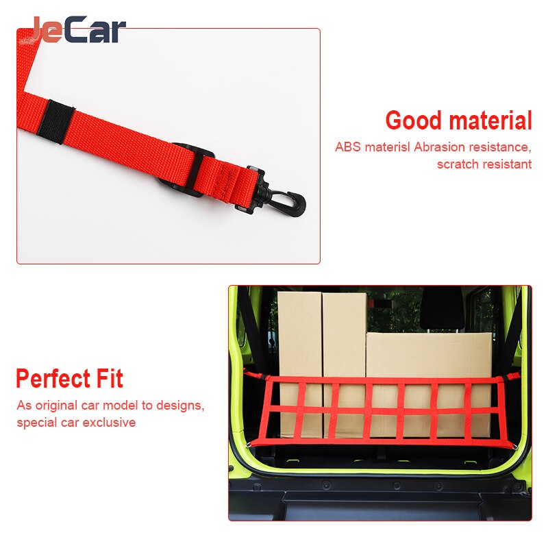 JeCar Rear Trunk Storage Organizer Luggage Cargo Net For Suzuki Jimny Interior Accessorie For Suzuki Jimny Up Cargo Net