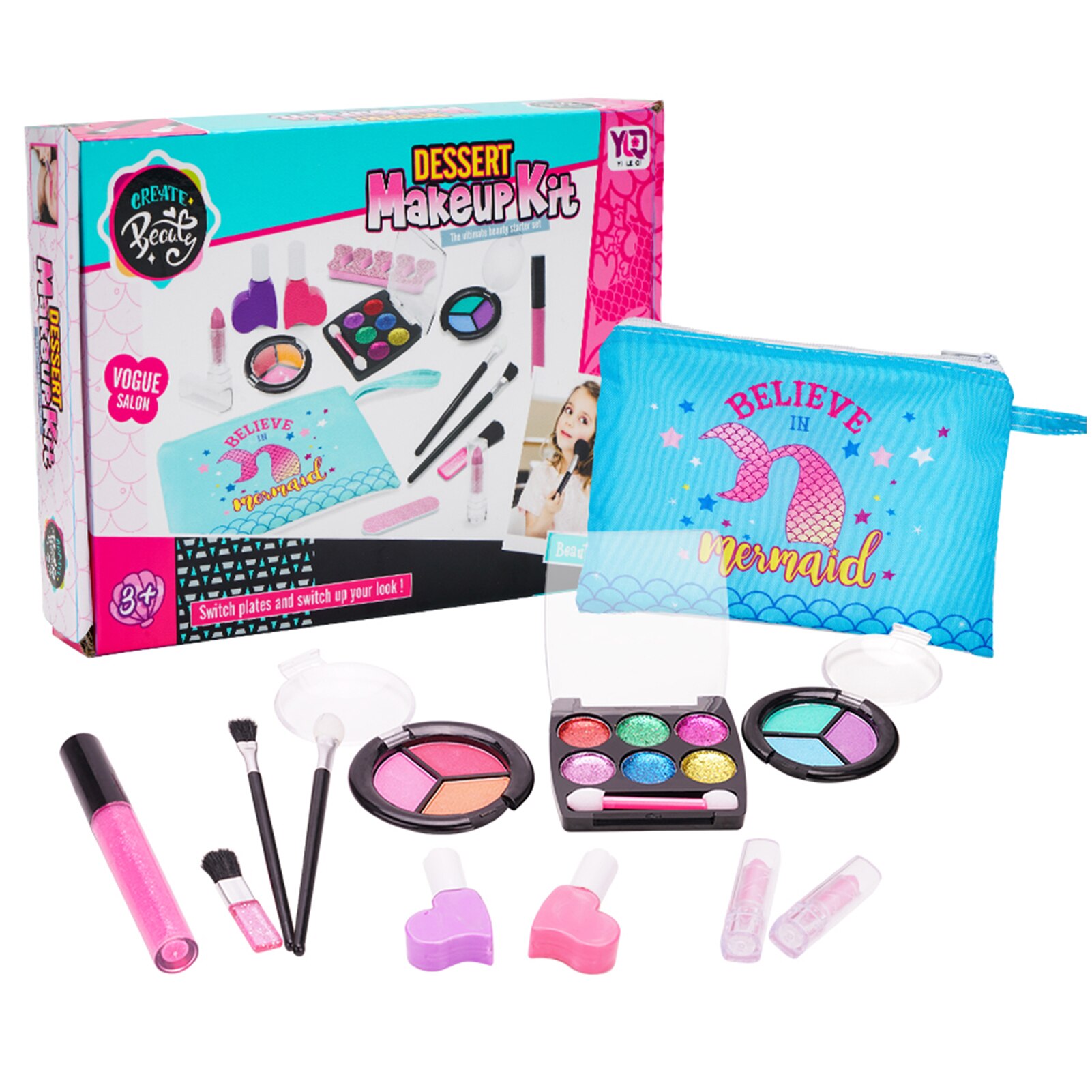 Baby Mädchen Kinder Make-Up Kit Set Prinzessin Pretend Spielen Schönheit Haar Salon Spielzeug Mädchen Weihnachten Geburtstag für kinder make-up: Makeup Kit 10