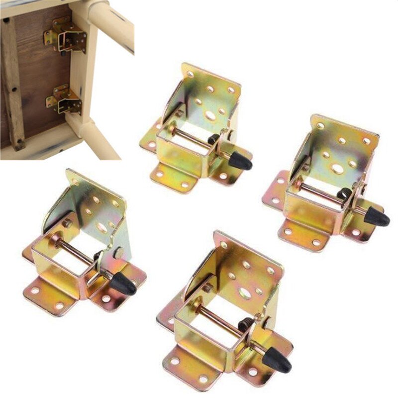 4 Stuks Iron Locking Folding Tafel Stoel Been Beugel Scharnier Self-Lock Opvouwbare Scharnieren Voor Meubelen hardware Tool