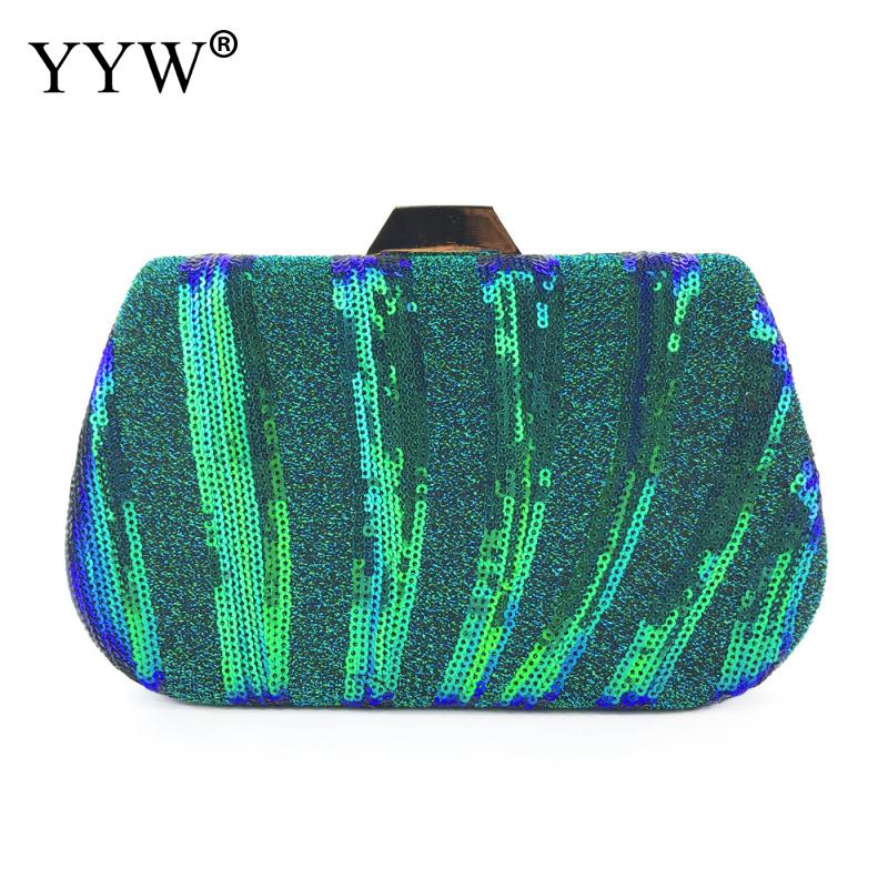 Groene Pvc Clutch Bag Wedding Purse Vrouwen Pochette Femme Sequin Bruidsmeisjes Zilveren Bruiloft Clutch Elegante Zwarte Portemonnee Clutch: green