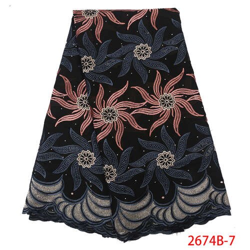 Tissu en dentelle de coton Voile suisse, tissu en dentelle africaine, Voile de suisse, tissu en dentelle africaine, , broderie nigériane avec pierres, pour femmes, collection: Picture 7