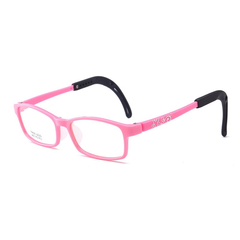 Kinderbril montuur kinderbril bril heldere glazen met slip bril oorhaak grip: Roze zwart