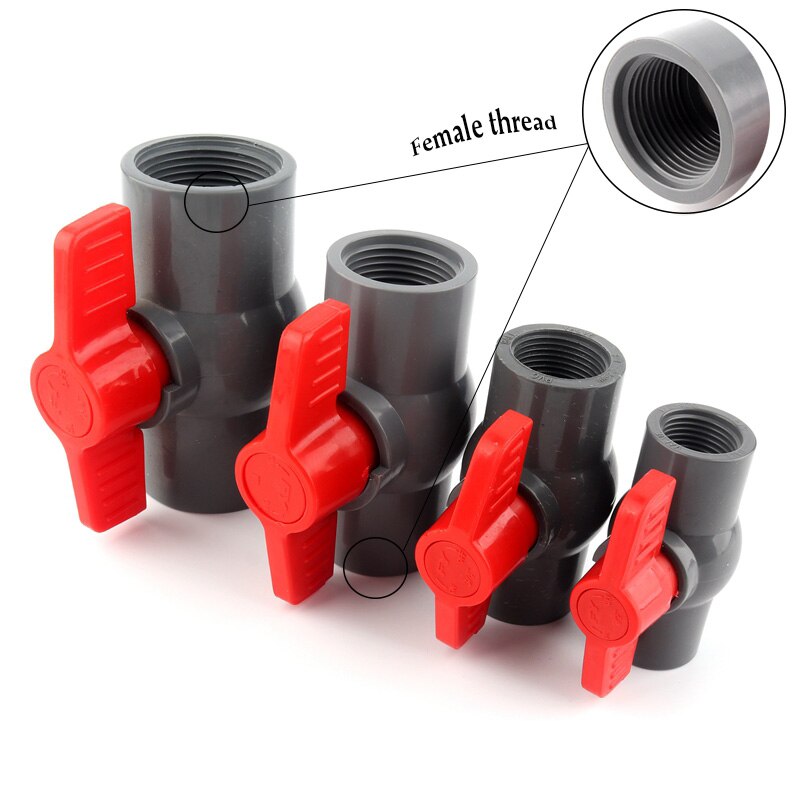 1-3 stk 1/2 " -4 " stor størrelse grå hunngjenger pvc kuleventil hage vanningsslangekoblingsfittings akvariebryter kuleventil