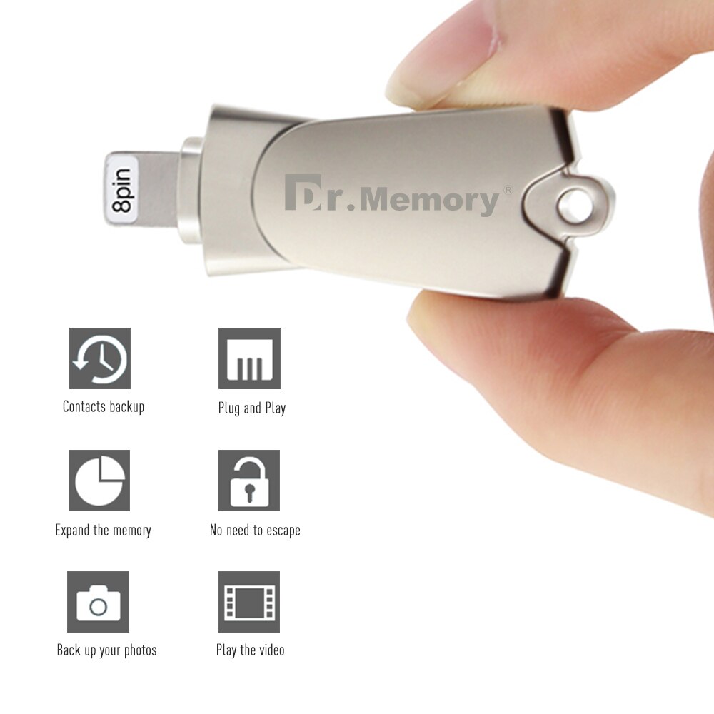 Dr.memory metalen micro sd-kaartlezer voor ipad/iphone 5se 6s 7 plus geheugenkaartlezer otg tf-kaartlezer voor iphone-kaartadapter