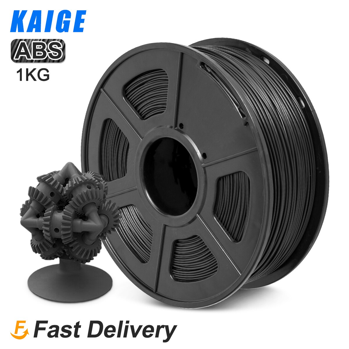 Abs 1Kg 3D Printer Filament 1.75Mm-/+ 0.02Mm Abs Пластик Witte Gloeidraad Abs Industriële Materialen slijtage En Slagvastheid: ABS-Black