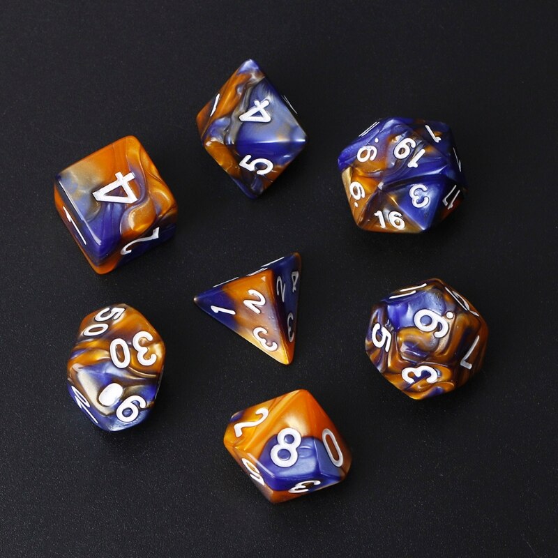 Spedizione gratuita 7 pz/set acrilico poliedrico dadi per TRPG gioco da tavolo D4-D20 ma28 21 all&#39;ingrosso