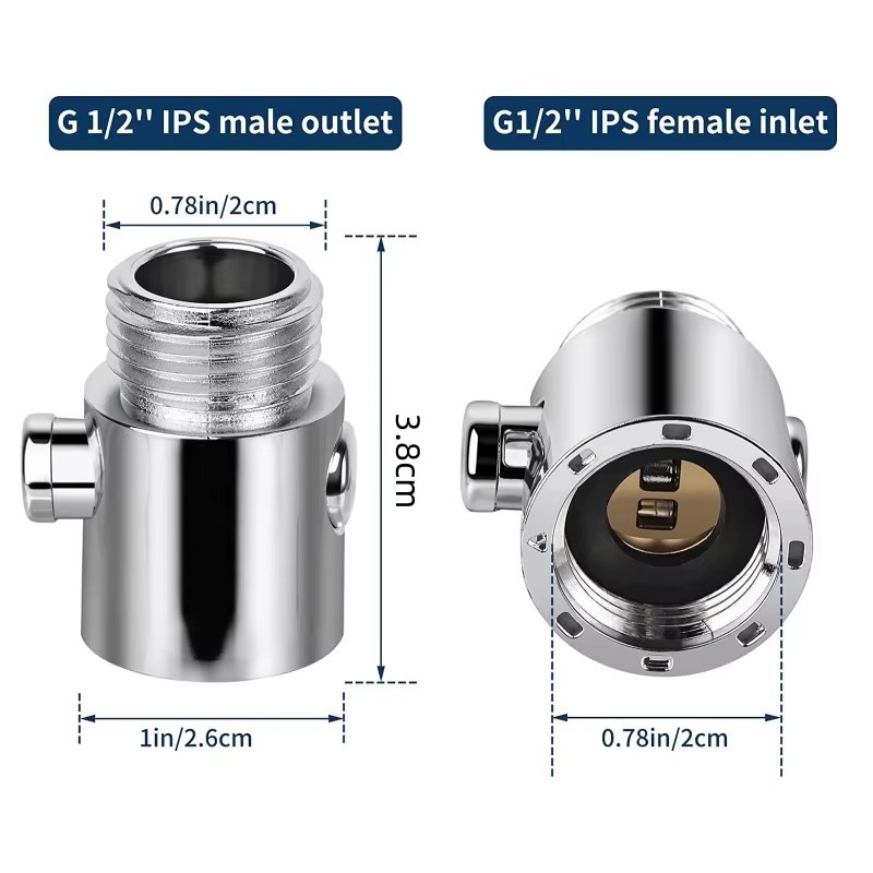 ABS Douchekop Arm Omschakelklep Bidet Sproeier Waterafscheider Adapter Flow Regulator Stopschakelaar Badkamer Kraan Accessoires