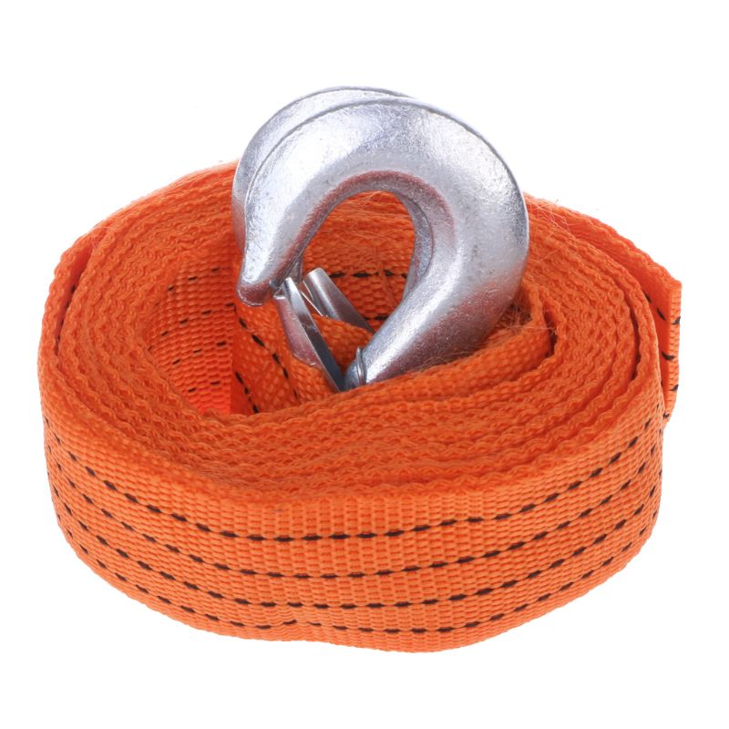 Car Tow Cable Heavy Duty Towing Pull Rope 4M 3 Ton Strap Hooks Van Road Recovery