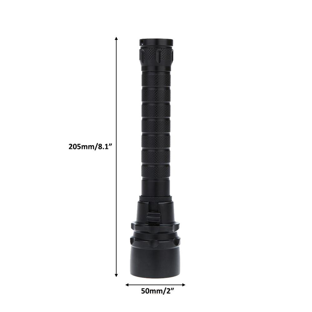 Diveing Super Bright Flashlight T6LED IP68 Highest Waterproof Rating Diving Light Powered by 18650 Battery