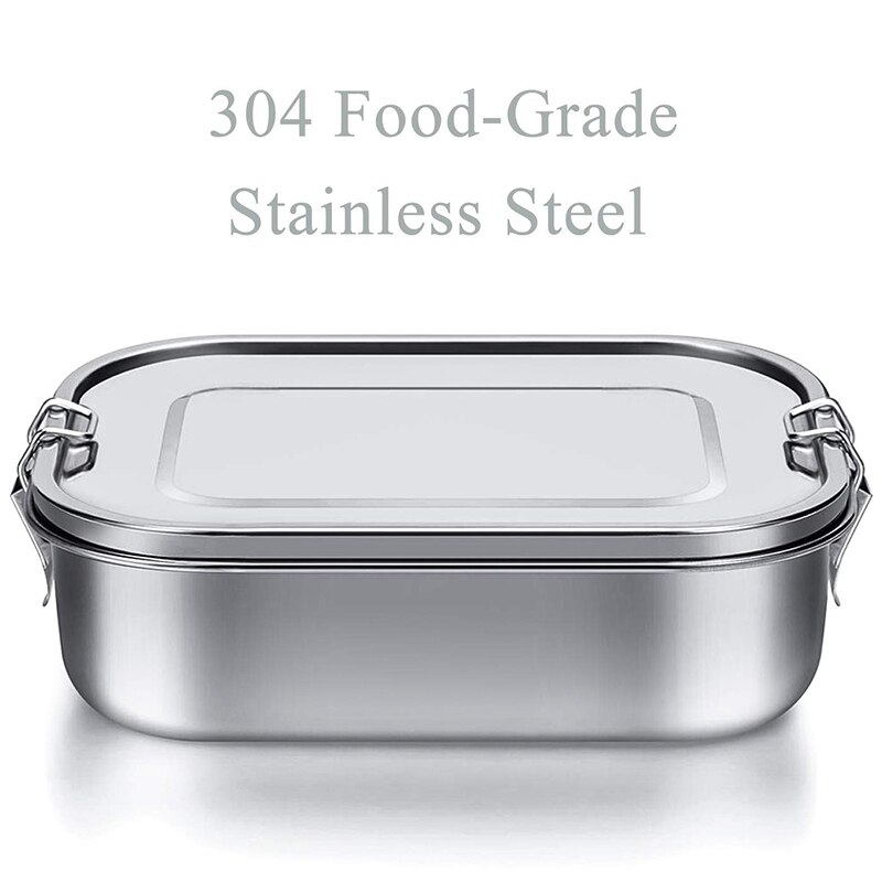 Stainless Steel Bento Box Lunch Container,3-Compartment Bento Lunch Box for Sandwich and Two Sides,1400 Ml Food Container for Ki