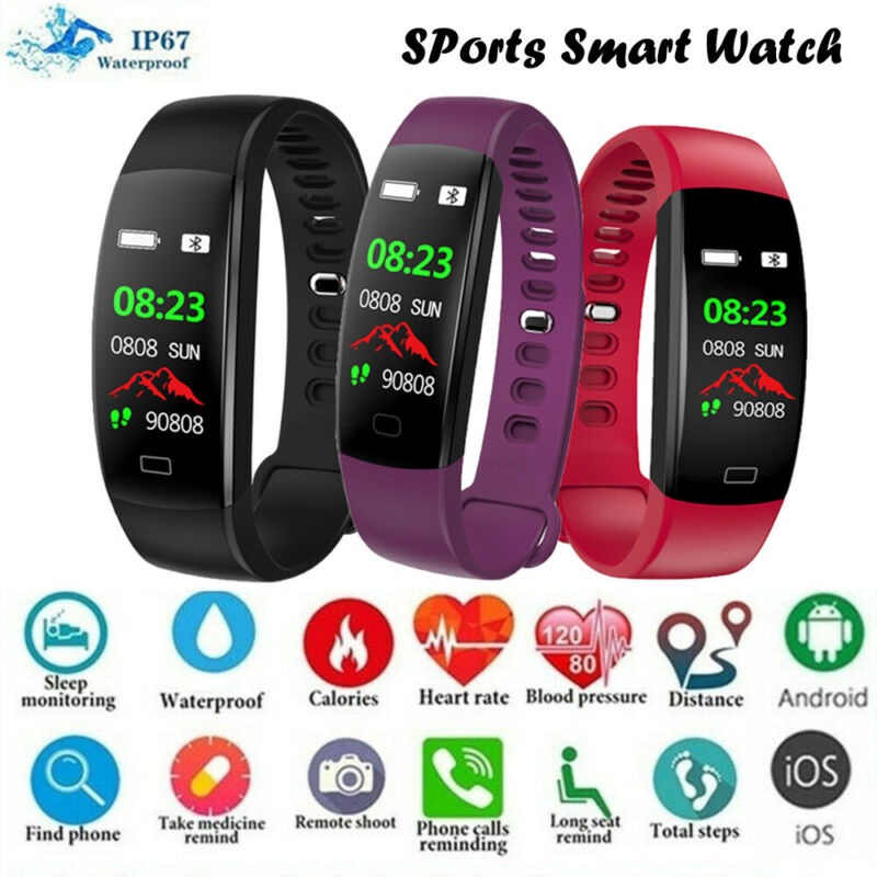 Fitness Smart Horloge Activiteit Tracker Vrouwen Mannen Voor Fitbit Android iOS Hartslag