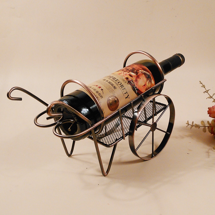 Aanbevolen Europese ijzeren wijnrek trolley wijnfles Woninginrichting sieraden ornamenten