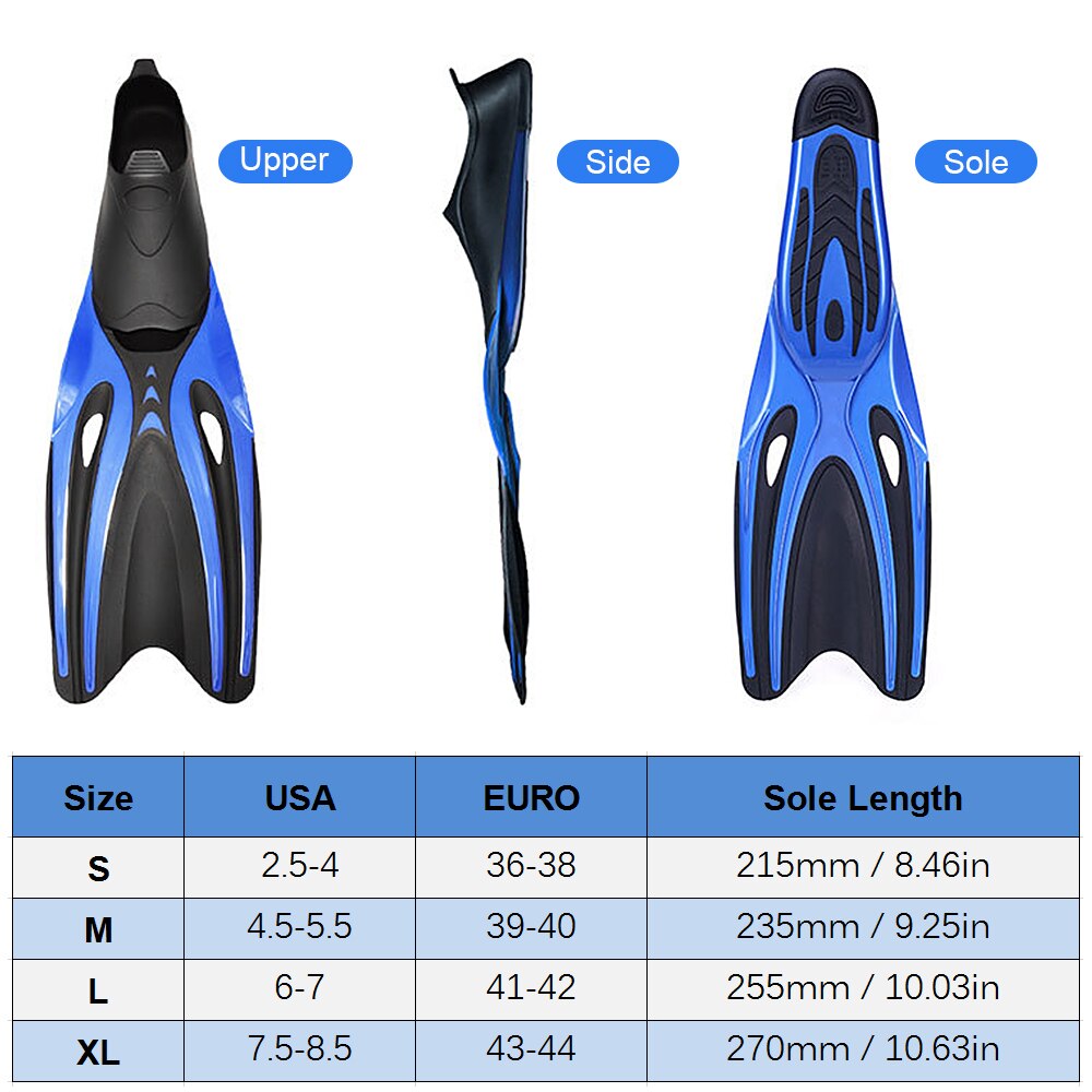 Volwassen Lange Snorkelen Vinnen Volledige Voet Pocket Flippers Licht Zwemmen Vinnen Duiken Flippers Snorkeluitrusting Snorkelen Apparatuur