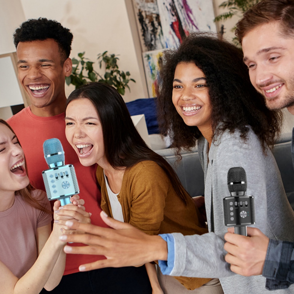 Trådlös karaokemikrofon bluetooth-kompatibel handhållen bärbar högtalare för hemmabruk, ktv-spelare med dansinspelningsfunktion