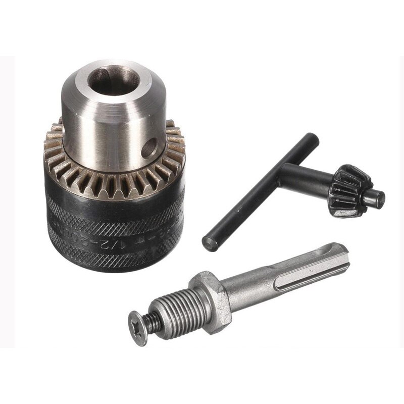 Rotary Hammer Drill Chuck Adapter 1.5-13mm 1/2-20UNF Thread Keyed Chuck Electric Drill Chuck Adapter With SDS Plus Shank
