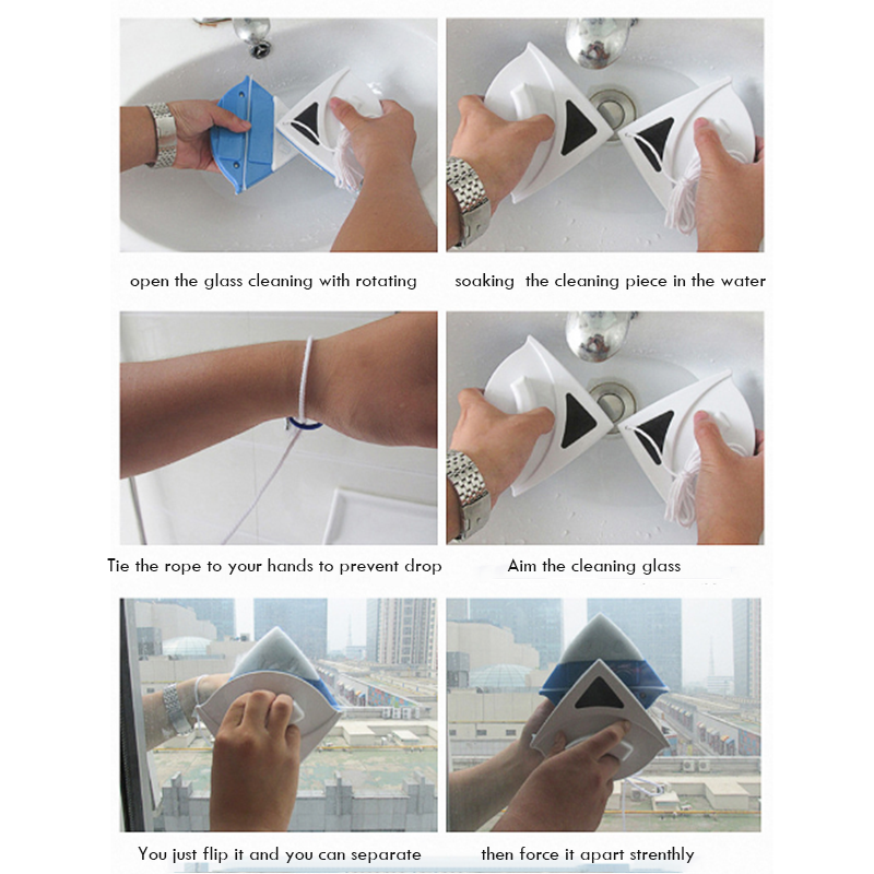 Magnetic Window Cleaning Brush Glass Window Wiper Cleaner Double Side Magnetic Brush Window Glass Brush for Washing