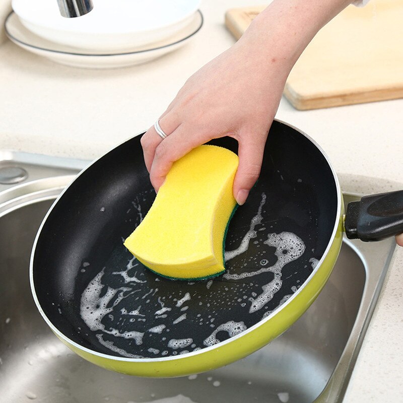 High Density Sponge Kitchen Cleaning Tools Washing Towels Wiping Rags Sponge Scouring Pad Microfiber Dish Cleaning Cloth Sponges