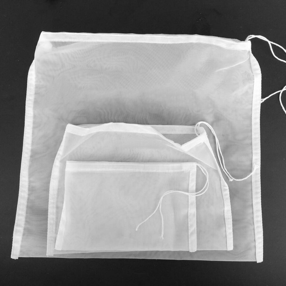 5Pcs Homemade Reusable Food Fruit Beer Filter Bag Squeeze Juice Grid Mesh Brewing Boiling Herb Strainer Filtering Net Pouch