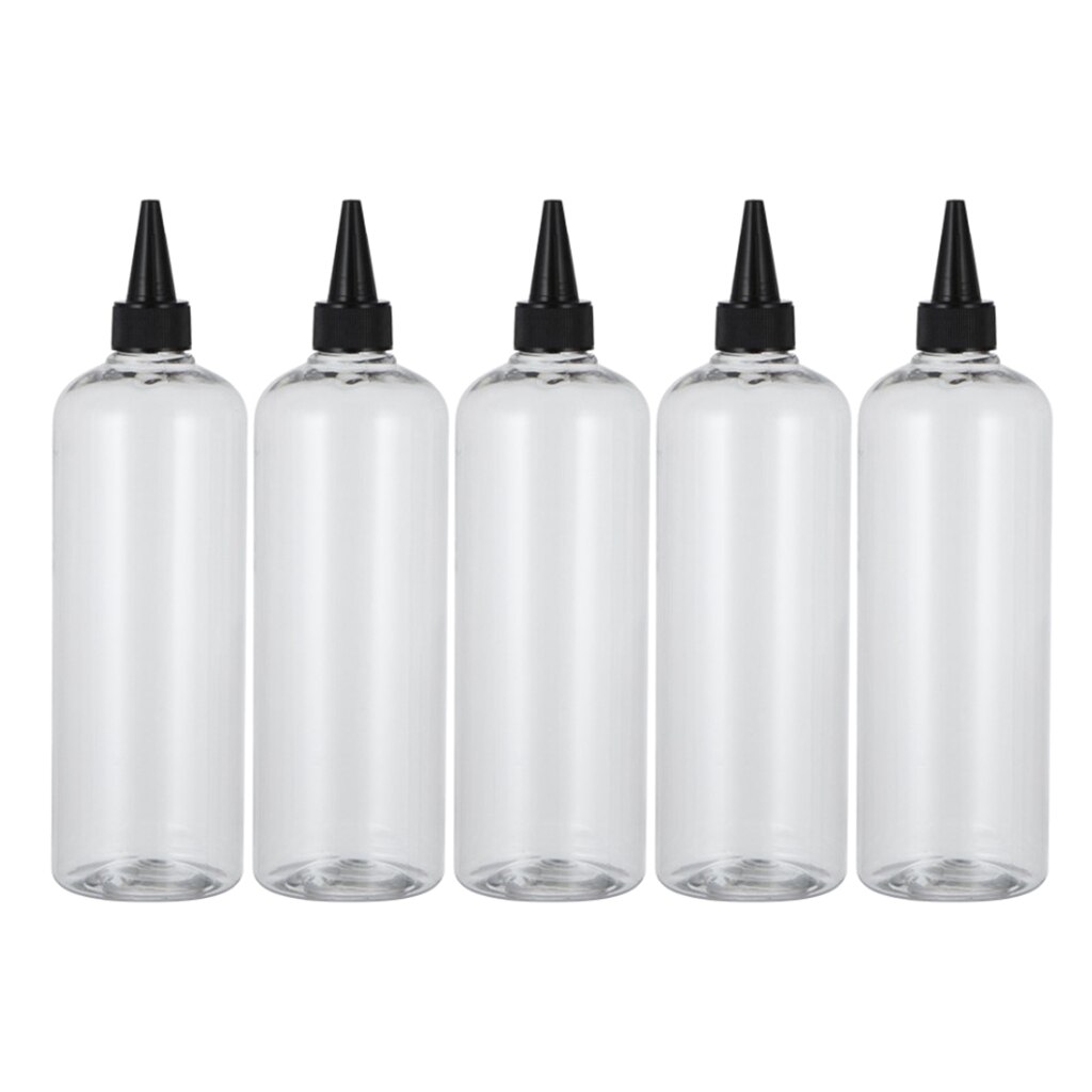 5x Plastic Haarverf Kleur Lijm Applicator Vloeibare Zeep Haar Gel Flessen Container
