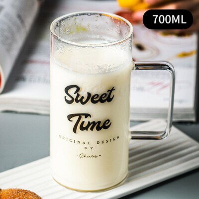 700ml duży żaroodporny szklany kubek robić kawy z borokrzemianu kubek robić herbaty kubek robić wody kufel robić piwa kubek robić kawy kubek Dinkware: Sweet Time