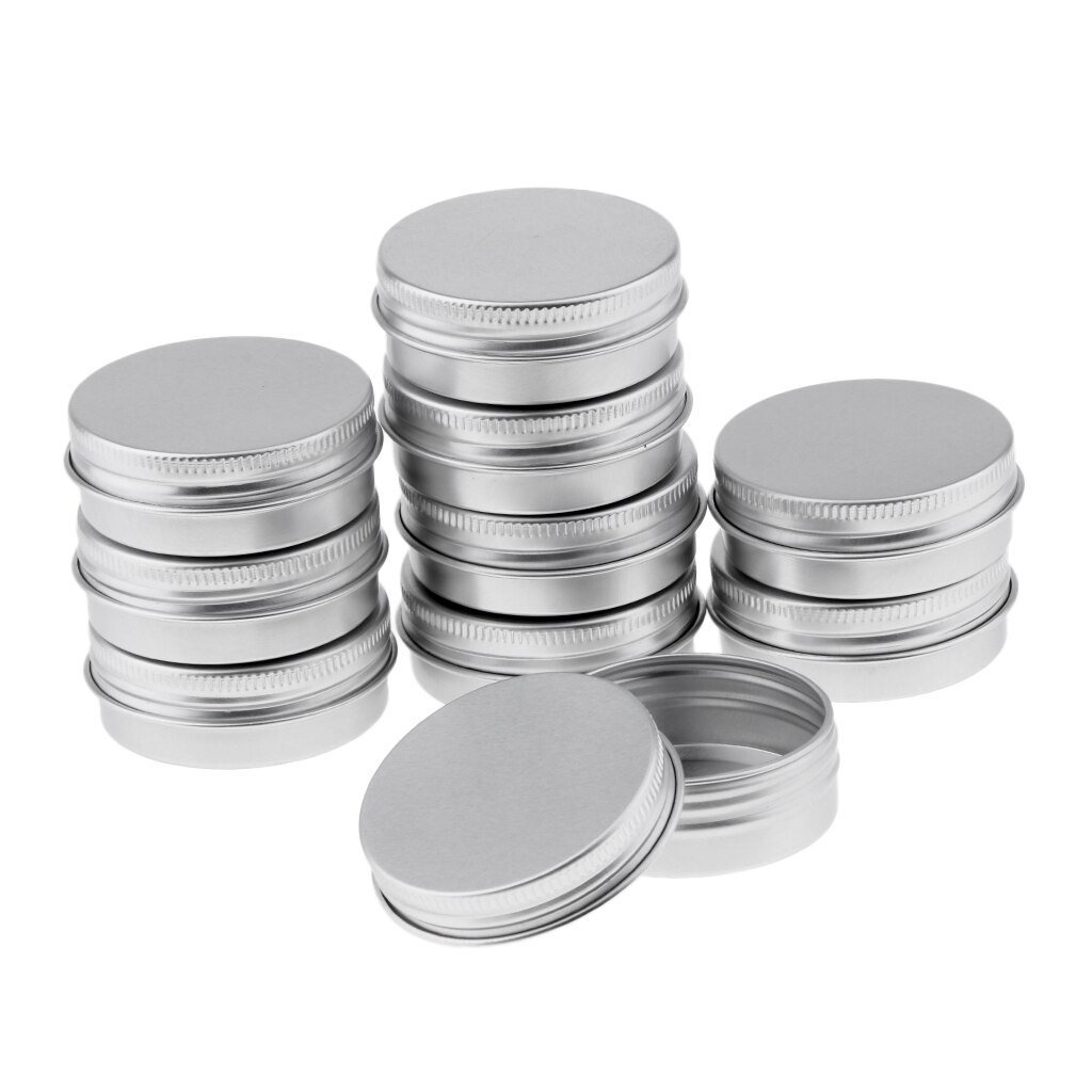Aluminum Tin Jars, 1 Oz, 30 Ml Gram Jar, 10 Pieces, Cosmetic Jars